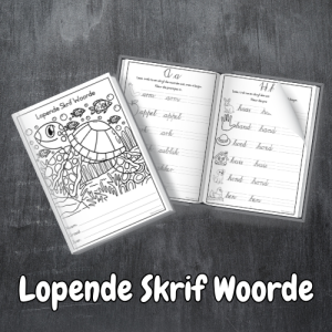 Lopende Skrif Alfabet Woorde